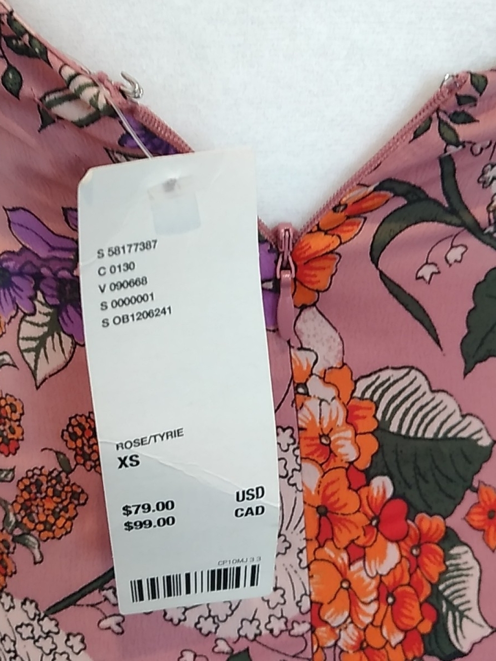 Urban Outfitters Mauve Floral Midi Dress, Orange & Purple Blooms Sexy Coquette - Picture 4 of 8